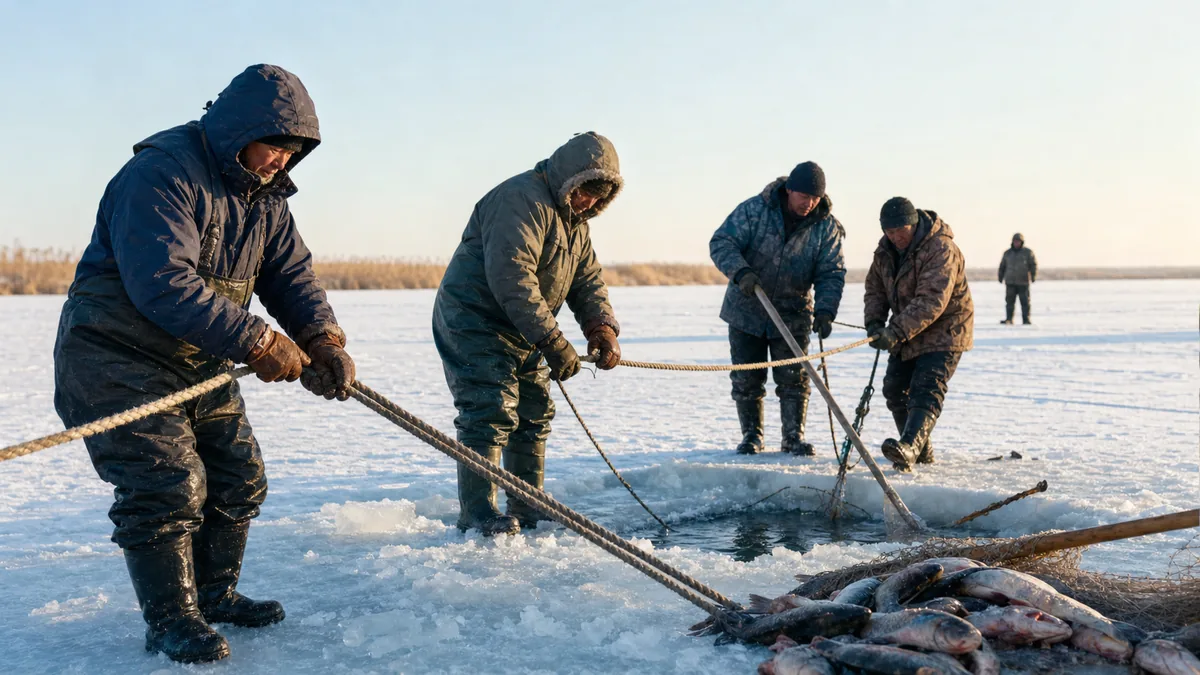 Chagan Lake: The Net Beneath the Winter Ice