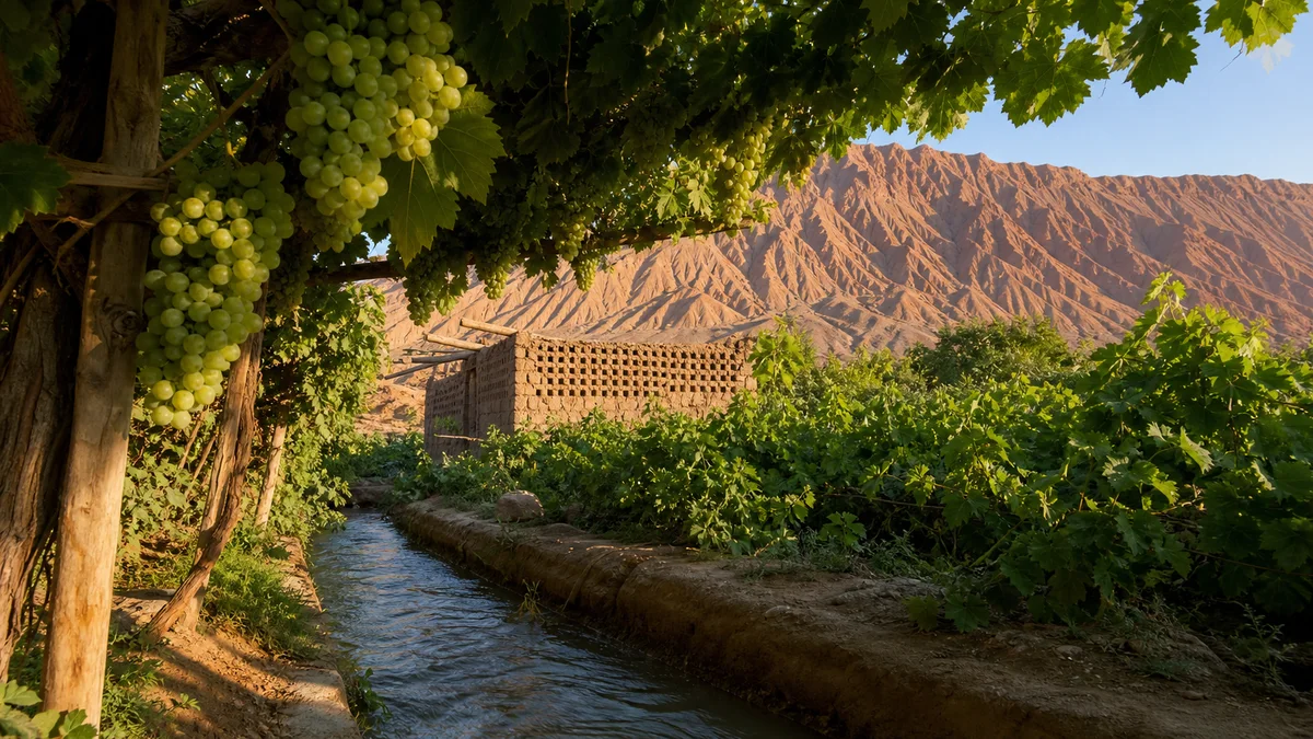 Turpan Grape Valley: Follow the Water beneath the Vines
