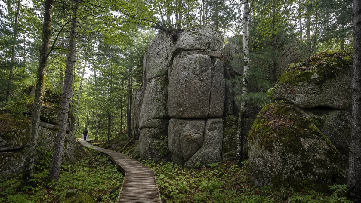 Tangwanghe Stone Forest: Granite Among Korean Pines