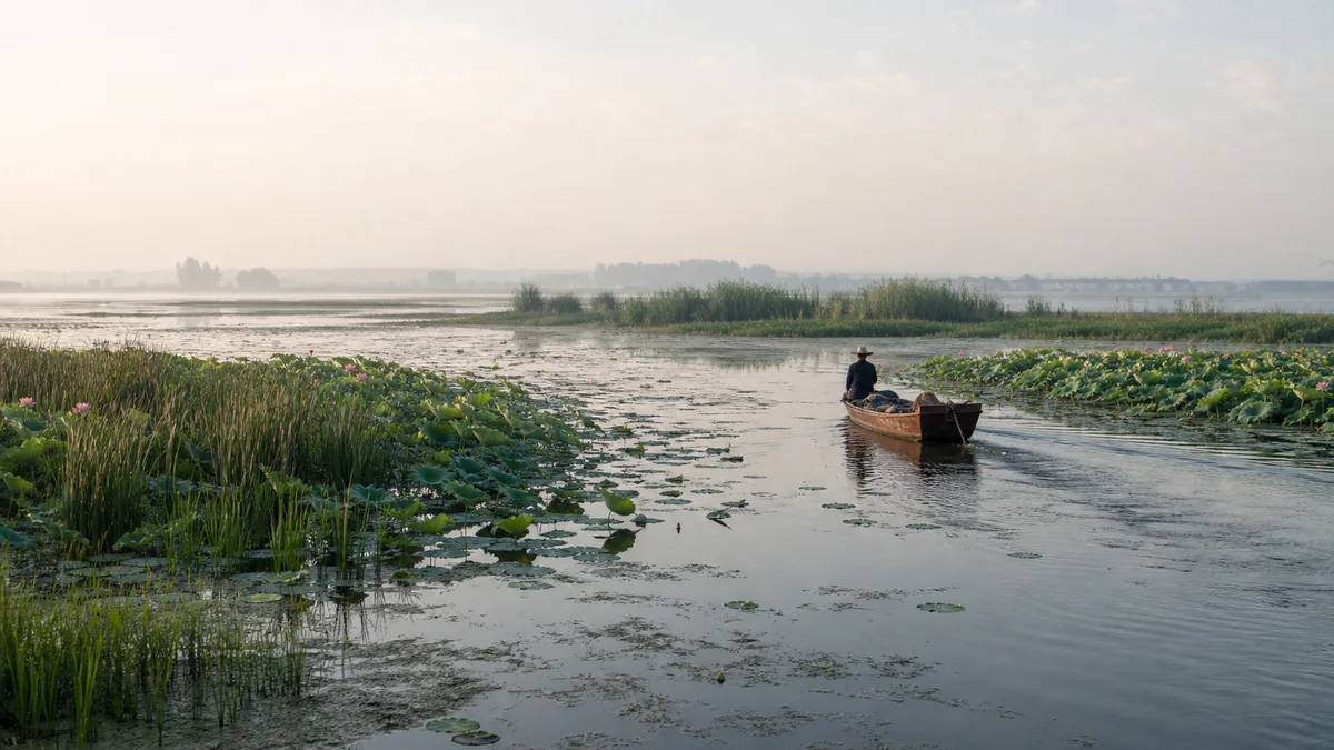 Weishan Lake: Four Connected Lakes and a Working Wetland