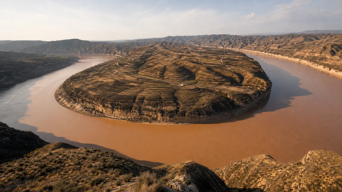 Yellow River Qiankun Bend: Read a River Cut into Loess